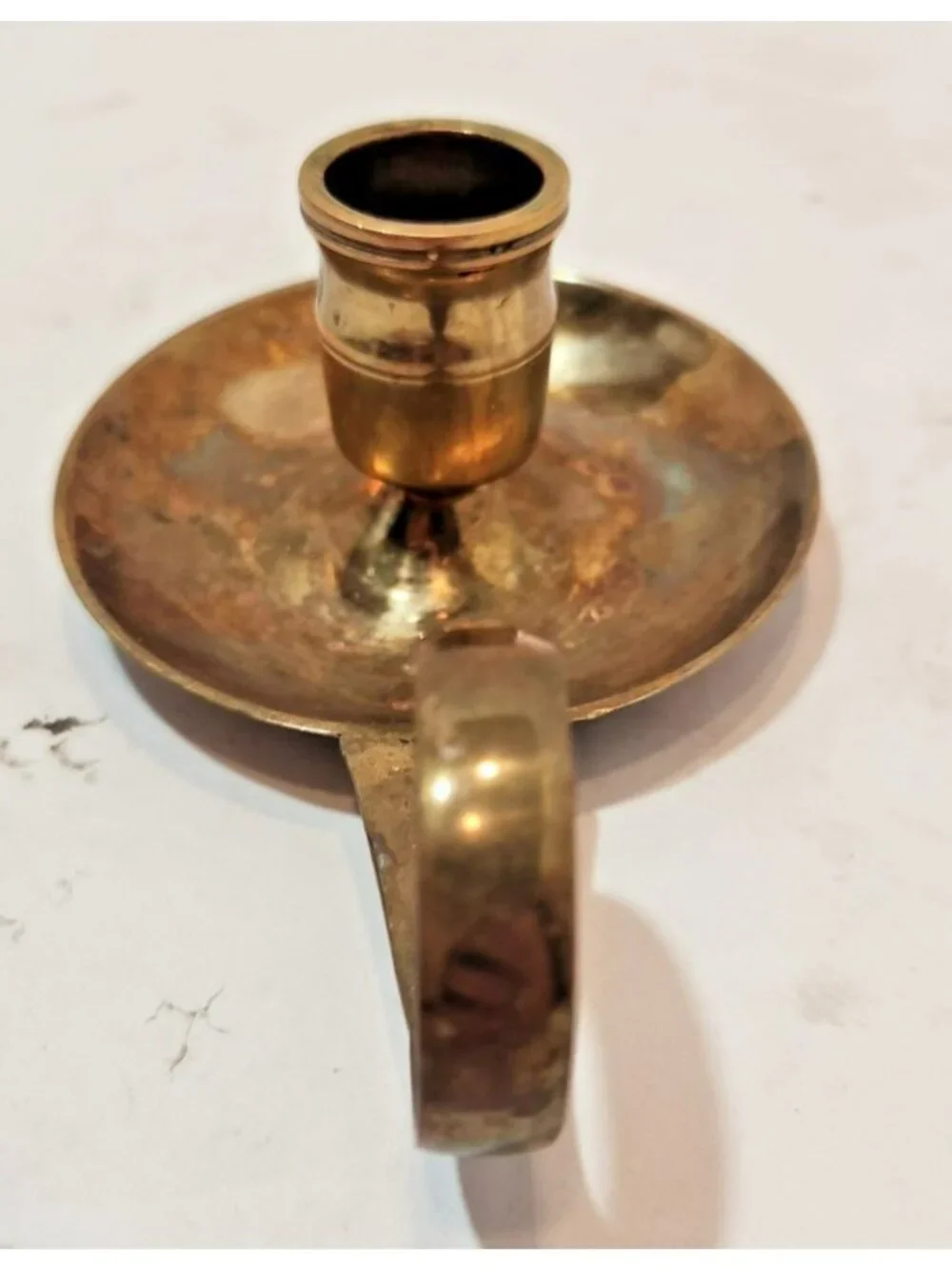 Vintage Brass Finger Hold Classic Candle Holder 1.5